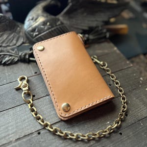 Cartera corta de motociclista, cartera de camionero o cartera con cadena hecha a mano