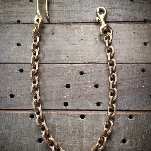 Solid Brass Belt Hook and Chain Etsy