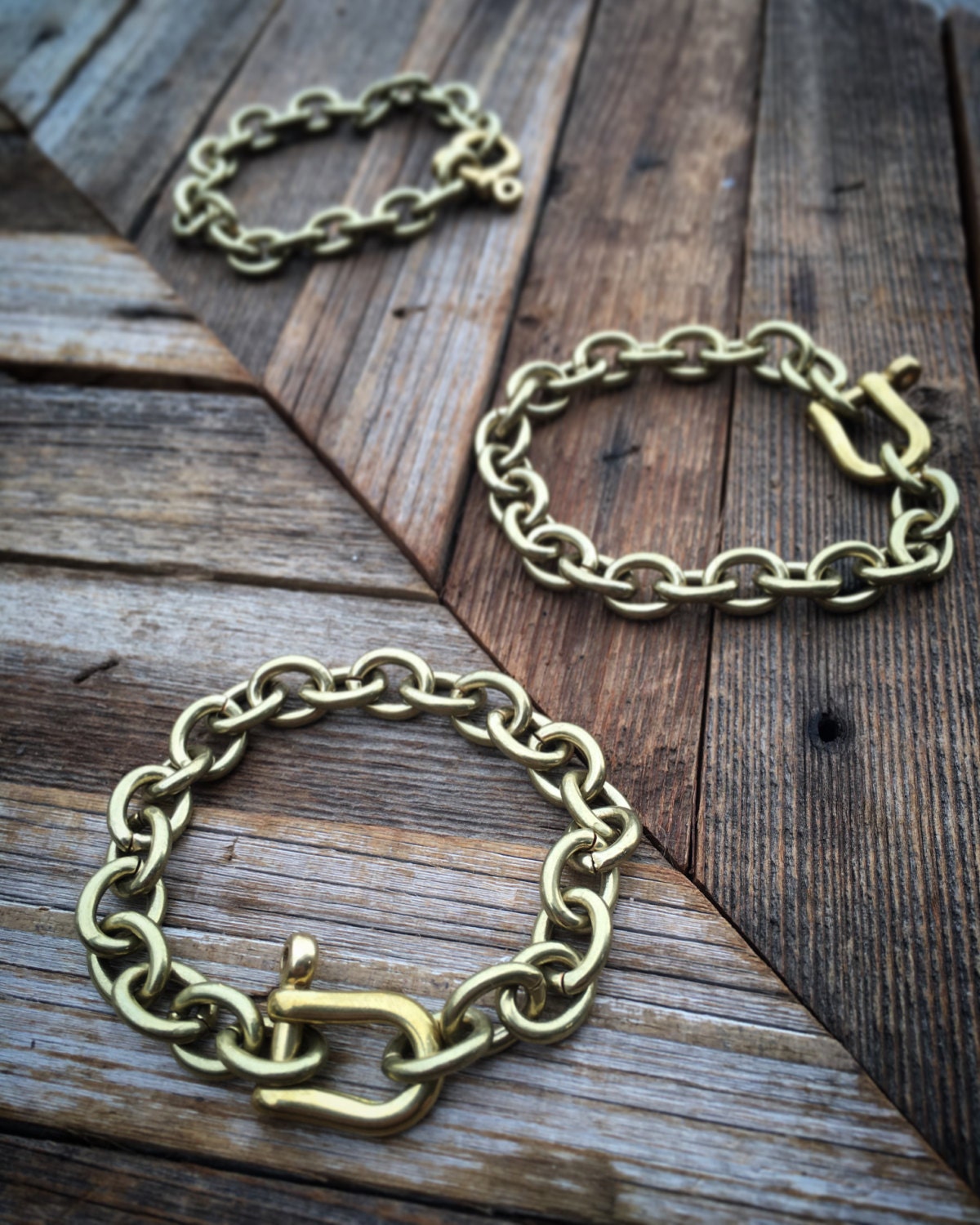 Brass chain bracelet deals
