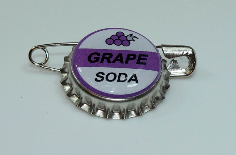 GRAPE SODA bottle cap pin 
