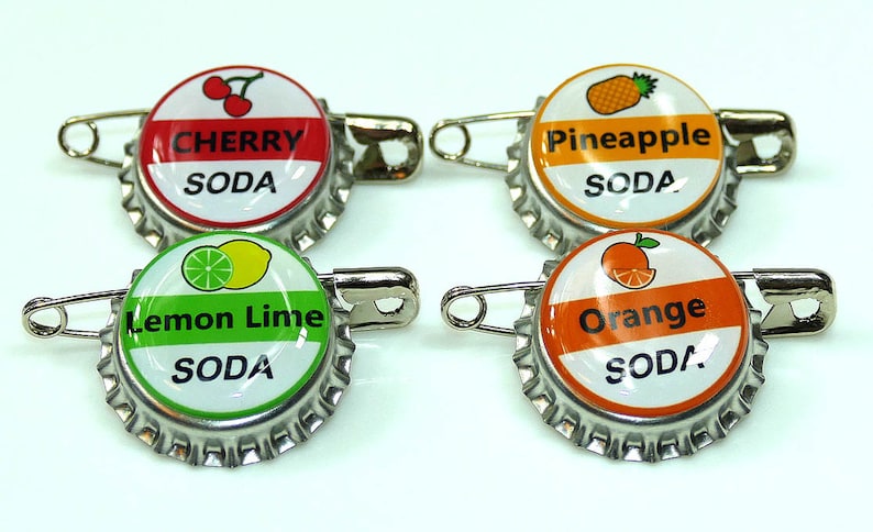 4 ELLIE SODA bottle cap pins Iinspired by Disney UP Set Up for | Etsy