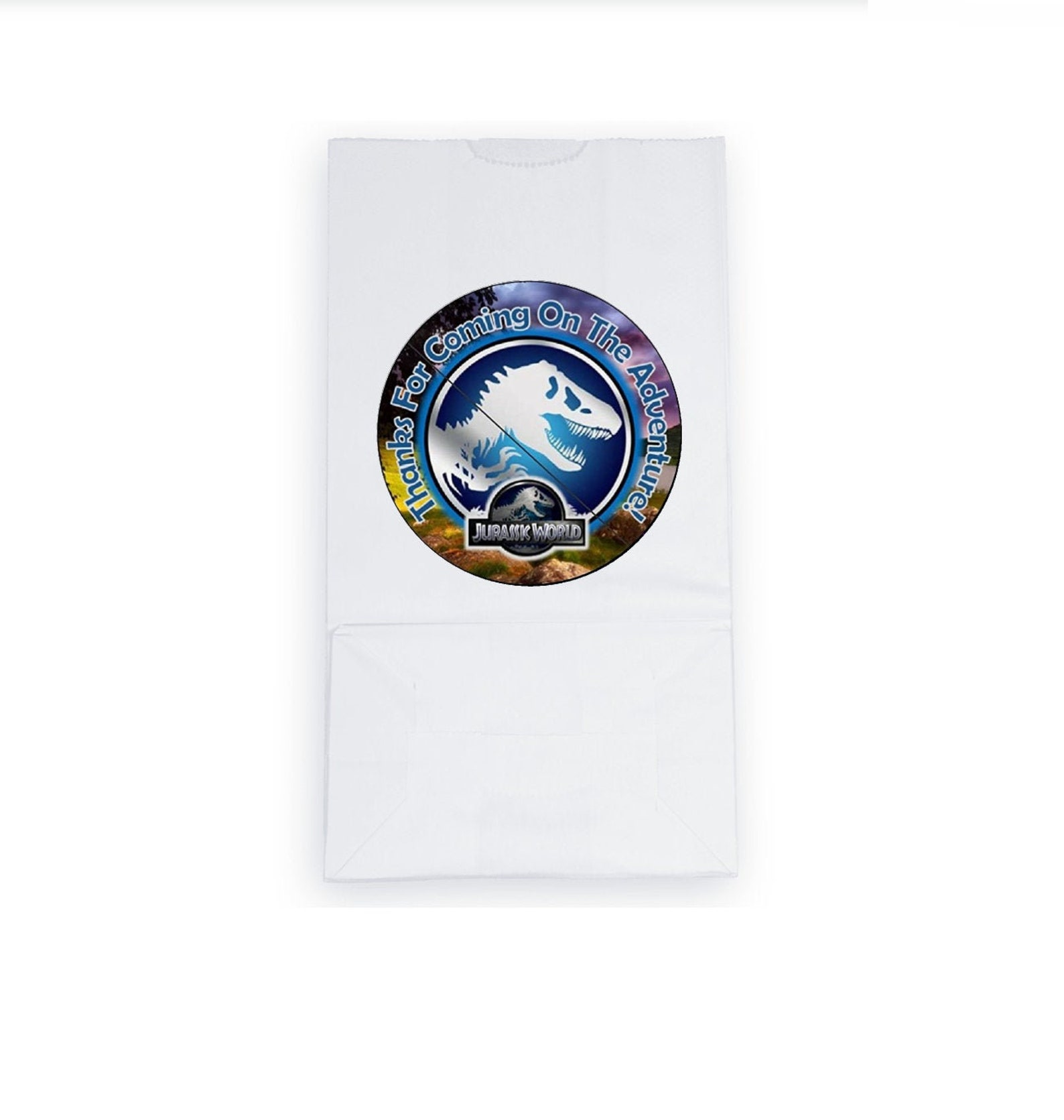12 JURASSIC WORLD Birthday Party Favor BAGS With Stickers 2.5 Etsy