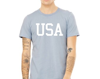 USA 4th of July Shirt / USA Block Font Fourth of July Outfit