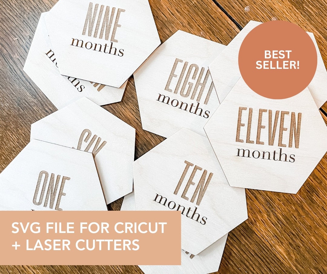 SVG DIGITAL FILE / Wooden Laser Cut and Engraved Monthly Milestone ...