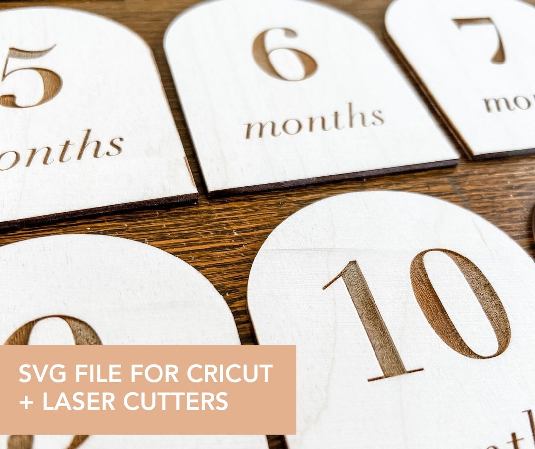 SVG DIGITAL FILE / Wooden Laser Cut and Engraved Monthly Milestone ...