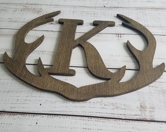18" UNFINISHED BIRCH WOOD MONOGRAM INITIAL BUCK DEER ANTLERS DOOR WALL DECOR 18" UNFINISHED BIRCH WOOD MONOGRAM INITIAL BUCK DEER ANTLERS DOOR WALL DECOR