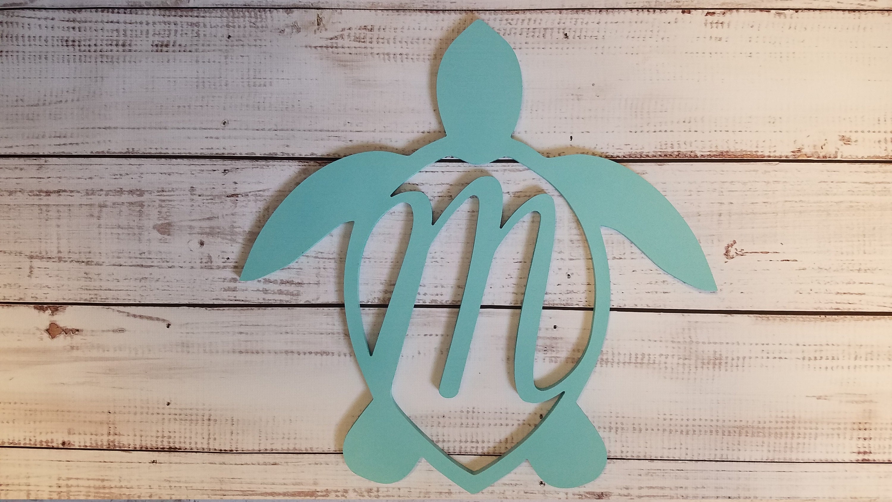 Turtle Initial Monogram Turtle Monogram Last Name Initial Wooden Letter Front Door | Etsy