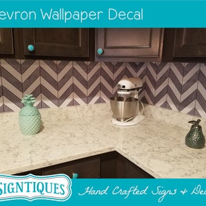 Chevron Peel & Stick Removable Wallpaper DIY Backsplash Decal Home Decor Art Kitchen Vinyl Sticker Mural Tile Look Graphics Wrap Remodel