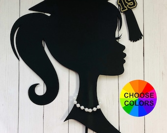 Graduation Cap Silhouette Graduation Centerpiece - Graduation Cake Topper - DIY Grad Party Centerpiece Class of 2024