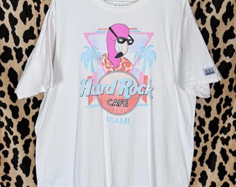 Vintage 80s/90s Hard Rock Miami Super Soft Weathered Flamingo Graphic T-Shirt