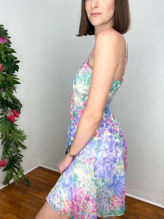 Vintage 90s Beautiful Floral Monet-Inspired Spagh… - image 3