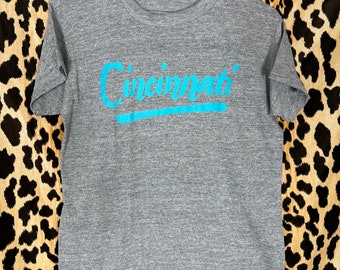 Vintage 70s Cincinnati Grey Marled 50/50 Travel T-shirt