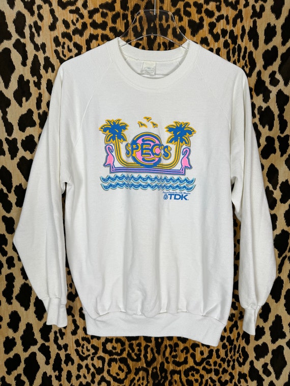 Vintage 80s SPEC’S Miami White Graphic Sweatshirt