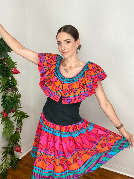 Roberto Dei 70s Aztec Inspired Circle Dress - image 4