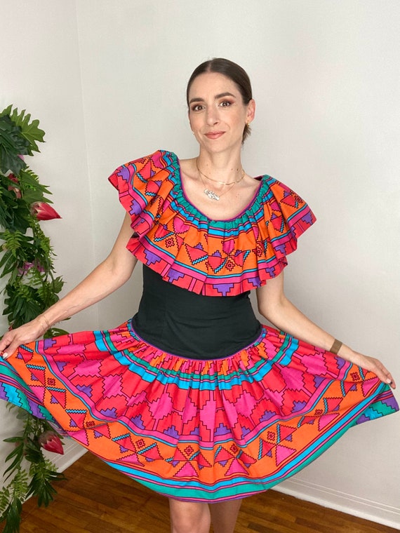 Roberto Dei 70s Aztec Inspired Circle Dress - image 5