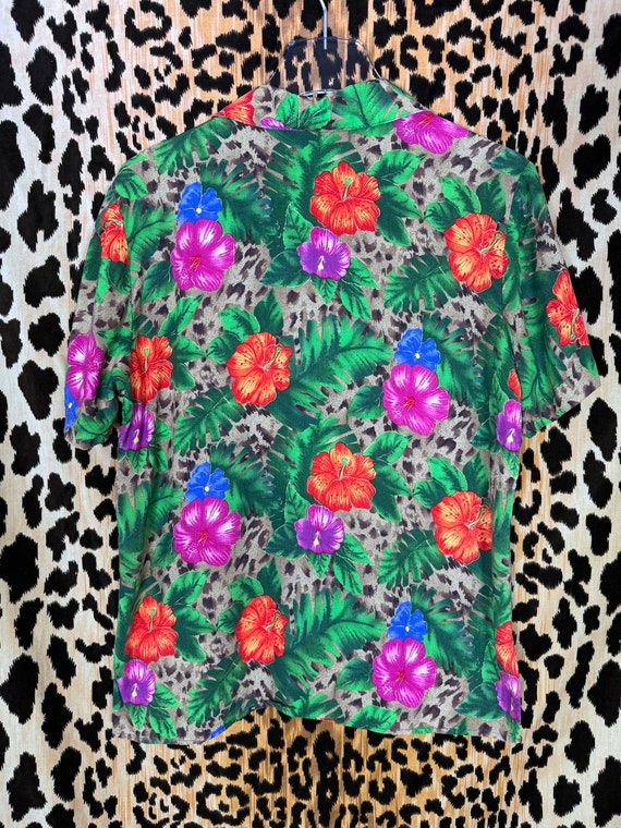Vintage 90s Notations Leopard and Floral Tropical… - image 5