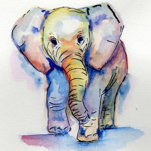 Baby-Elefant-Aquarelldruck für das Kinderzimmer