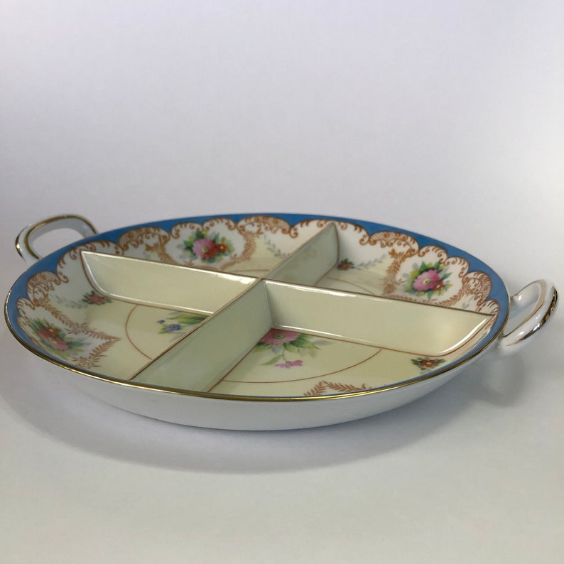 Morimura M Noritake Made in Japan \u2022 Art Deco Handled Divided Large Dish from the 1920/'s