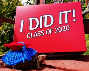 Graduation Cap Costume for Turtle/ Tortoise (Please Provide Requested Color Number in Buyer's Note)