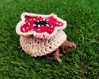 Disfraz de crochet inspirado en un monstruo aterrador para tortugas