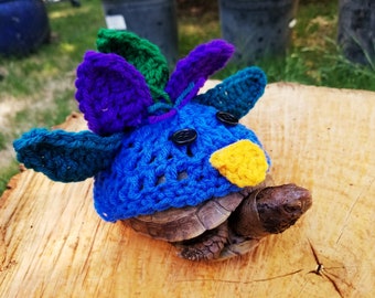 Peacock Inspired Crochet Costume for Turtles/ Tortoises