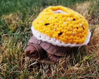 Crochet Everything Seasoning Bagel Costume for Turtles/ Tortoises