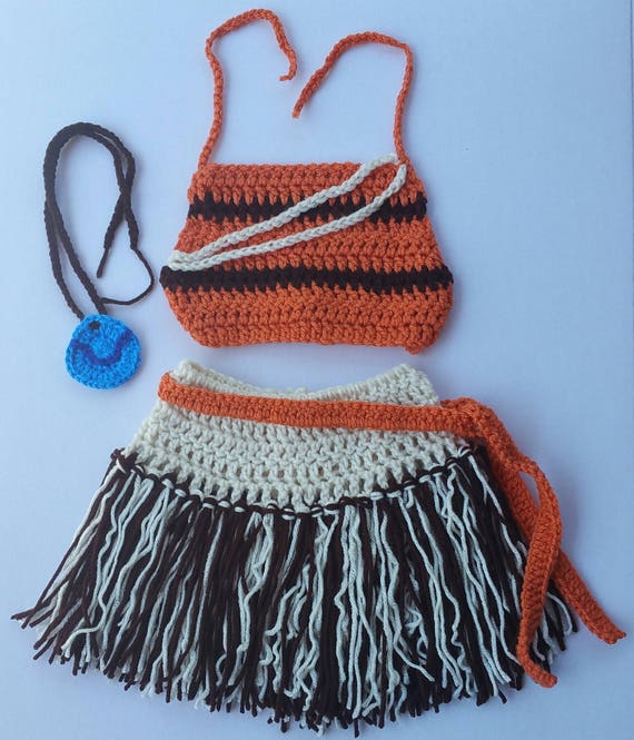 Resenha conjunto Moana baby em crochê 