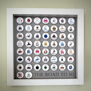 Road to 50 shadowbox, 50th birthday gift, 50th Birthday decor, Born in 1975