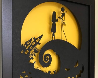 Arte de la pared de Jack y Sally, decoración de Halloween, pesadilla antes  de Navidad, arte de la pared de Disney, arte de la pared 3D, Oogie Boogie,