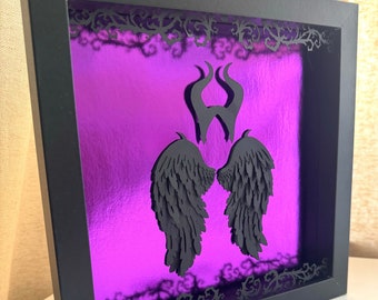 Maleficent wall art, Disney Villian, Maleficent wings