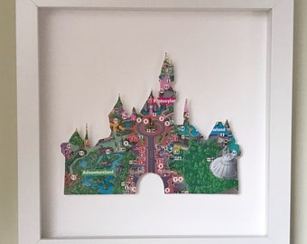 Sleeping Beauty Castle, DisneyLAND, Disneyland map, Disney Sleeping beauty, Disney map wall art, 3D Wall art