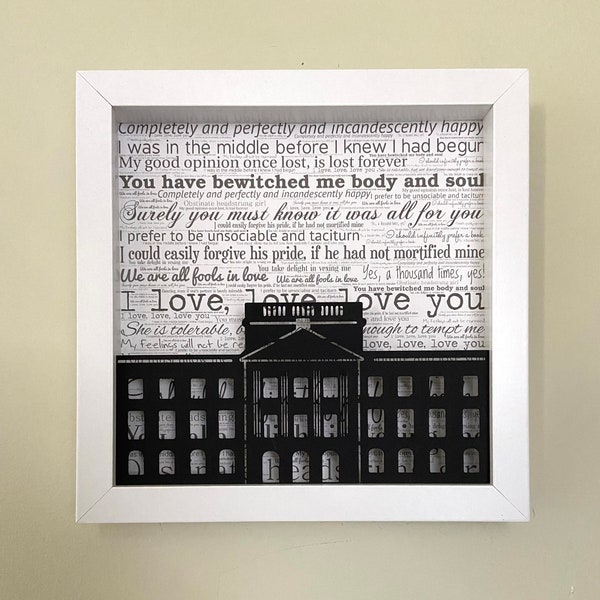 Pride and Prejudice gift wall decor, You have bewitched me Body and soul, Pemberley Castle, Jane Austen, Mr Darcy, Elizabeth Bennet