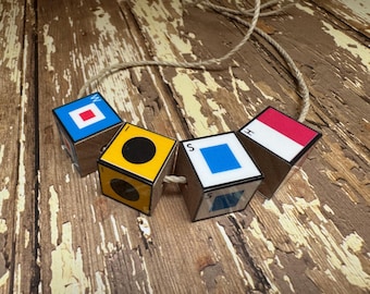 Nautical flag necklace, cruise wear, personalized necklace, nautical alphabet, maritime alphabet