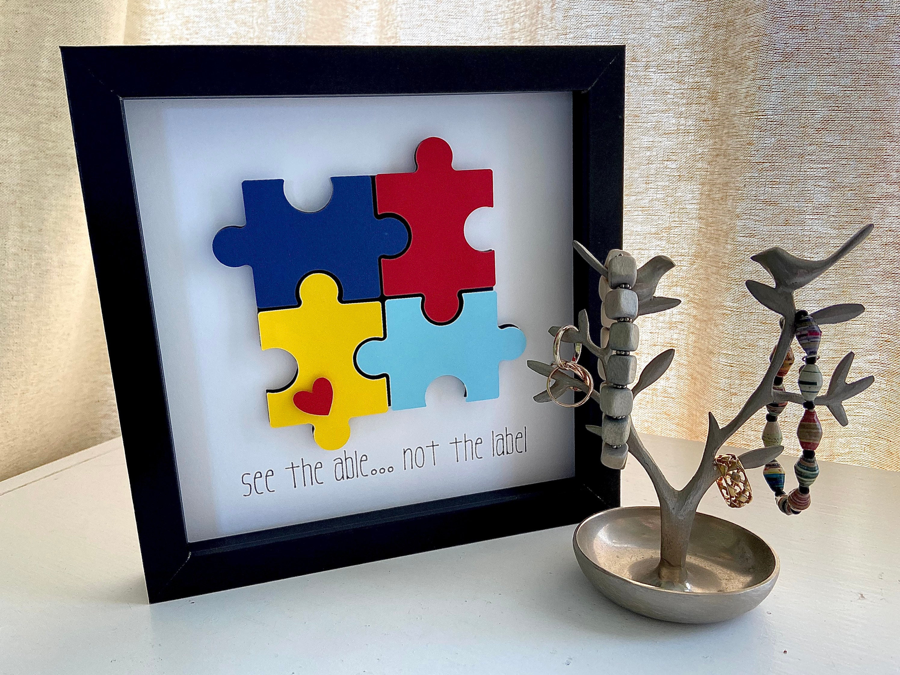Autism Awareness Wall Art, Autism Puzzle, Teacher Gift, Autism
