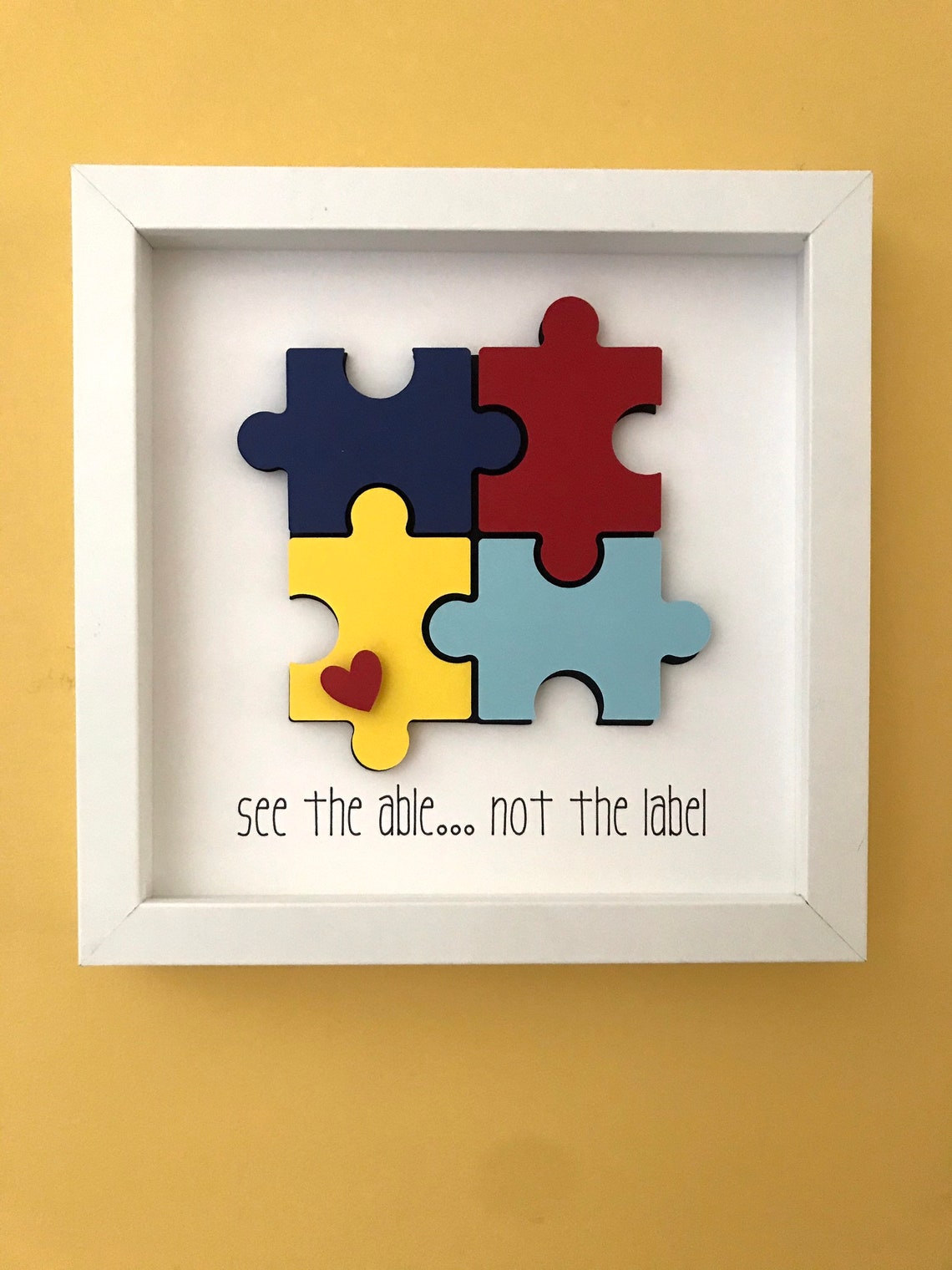 Autism Awareness Wall Art Autism Puzzle Teacher Gift Autism - Etsy