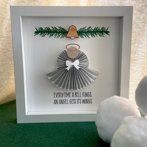 Its a Wonderful Life, Every time a bell rings an angel gets it's wings, Christmas shadowbox, Christmas wall art, Christmas sign