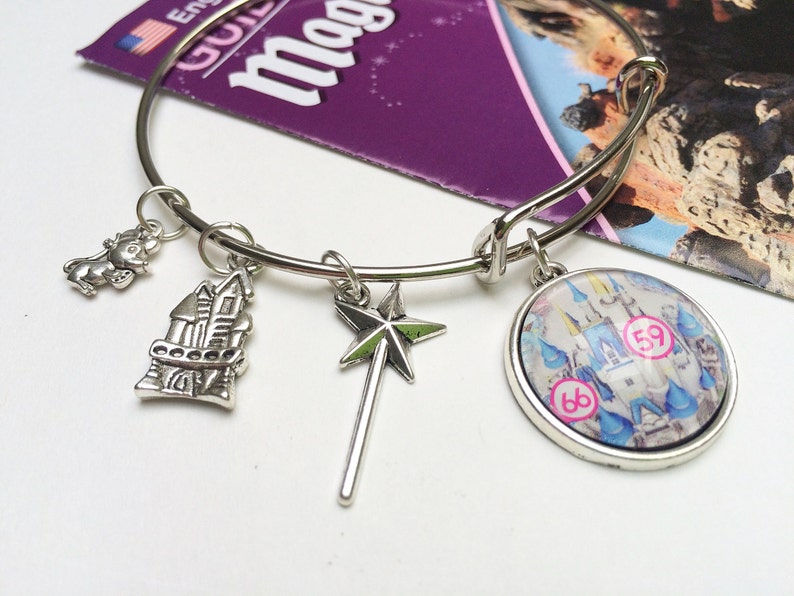 Disney Charm Bracelet Disney Park Map Cinderella Bracelet Etsy