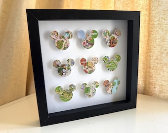 Disney map wall art, 3D Wall art, Disney Mickey heads, Disney map art work, Disney wall art, Disney World art