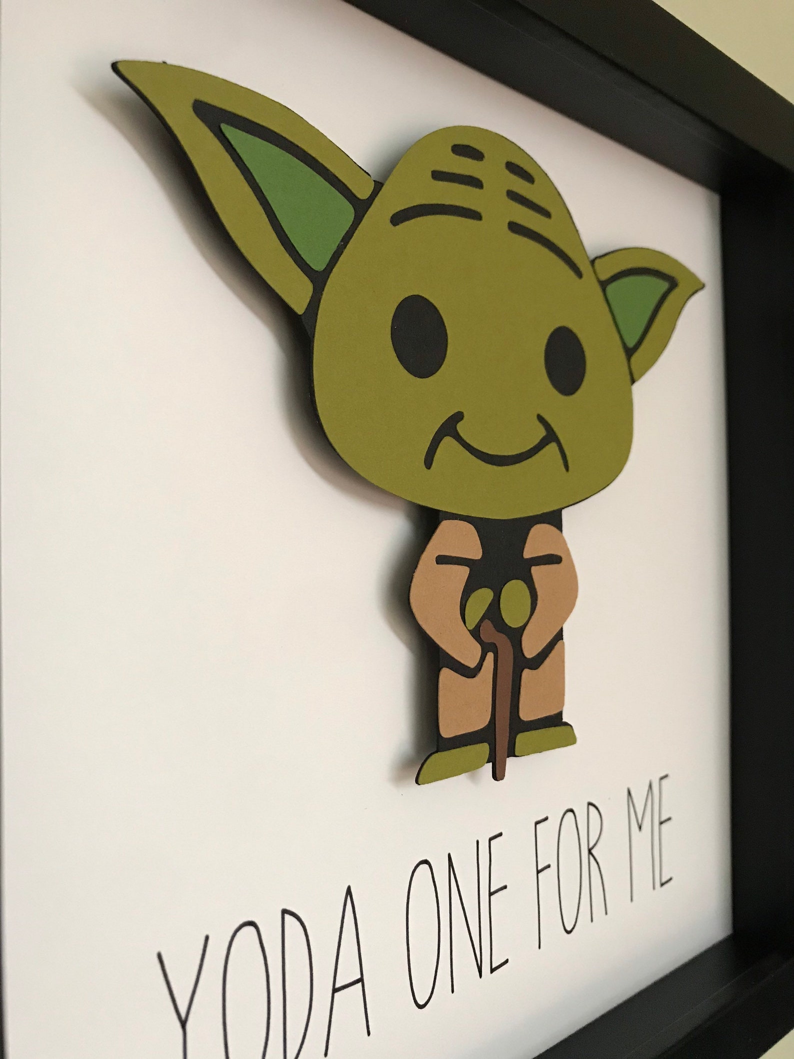 Yoda wall art Yoda One For Me pop art 3D dimensional wall Etsy