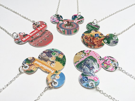 Disney Jewelry Disneyland Paper Necklace Disneyland Park Map