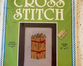 Vintage Asparagus Cross Stitch Kit - 1970s Designs for the Needle