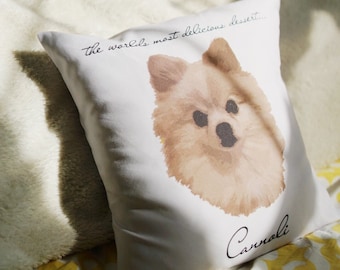 Pet Portrait Pillow, Custom Pet Portrait, Dog Lover Gift, Animal Pillow, Cat Pillow, Custom Pillow