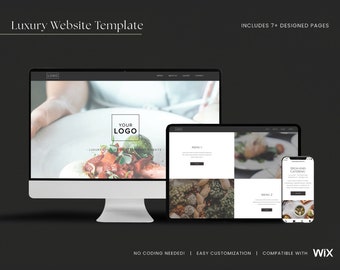 Luxury Website Template for Catering, Chef or High-end Restaurant, Wix Template, Small Business Website, Custom Website, Business Website