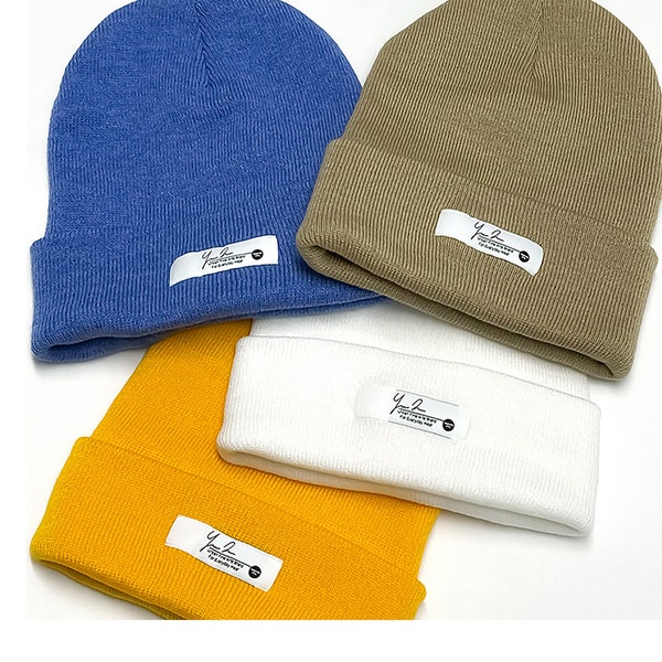 Signature Beanie Multicolor - Knit Beanie - Embroidered Beanie - Winter Hat - Beanies for Men - Beanie Women - Cuffed Beanie - Patch Beanies