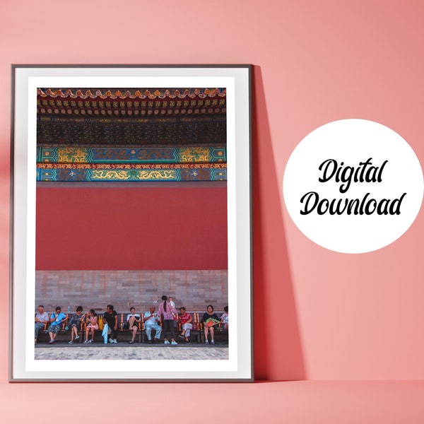 Digital Beijing Poster Print- China Photography Prints - China Poster Print- Vintage Decor- Wall Art- Photographer Gift - Art Print