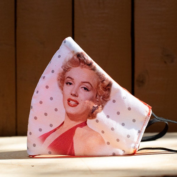 Marilyn Monroe Face Mask - Aesthetic Face Mask- Vintage Clothing - Cotton Face Mask - 90s Clothing - Linen Face Mask