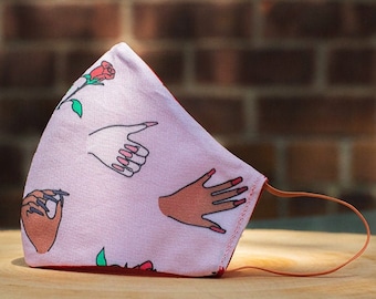 Nail Tech Face Mask with Nose Wire- Nail Technician Face Mask - Nail Tech Gifts - Designer Face Mask - Aesthetic Face Mask - Linen Face Mask
