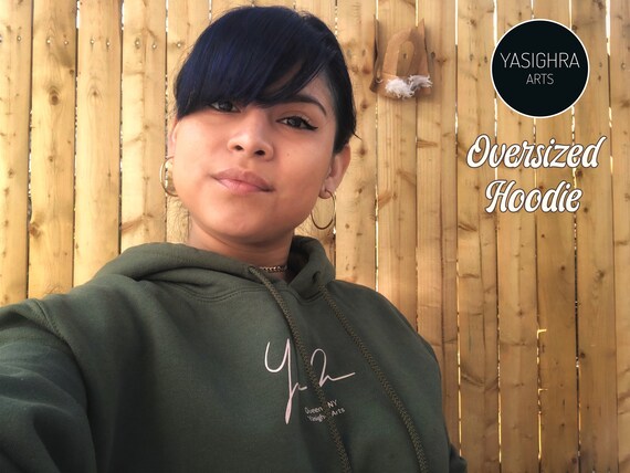 Olive Green Hoodie - Oversized Hoodie - Aesthetic Hoodie - 90s Hip Hop Clothing - Oversized Sweatshirt - 90s Clothing - Streetwear Hoodie