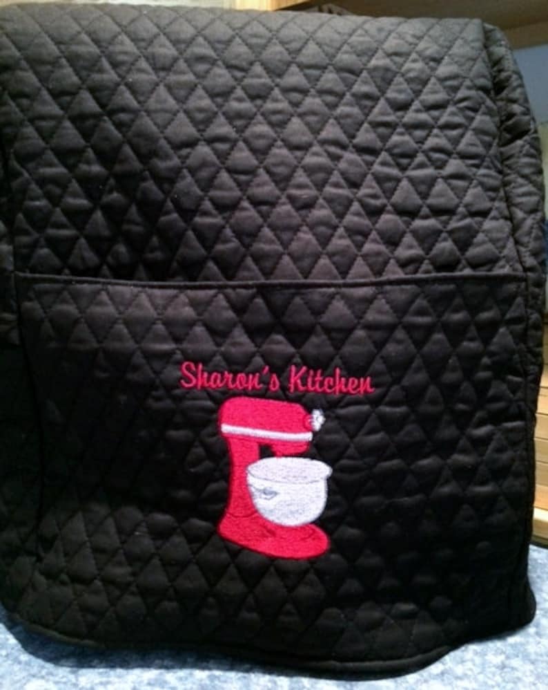 Quilted personalized embroidered Kitchen Stand mixer cover fits 3.5-4.5-5-6-7-8qt image 2