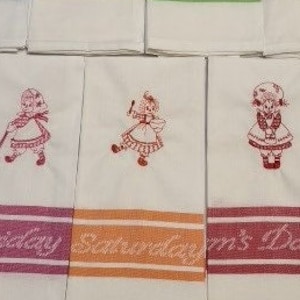 Embroidered Tea Towels Days of the Week image 1